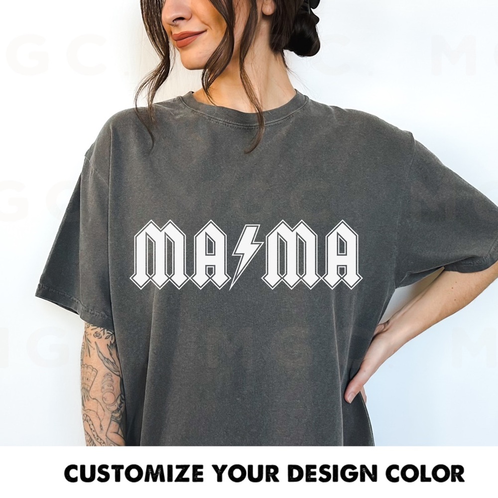 Comfort Colors Mama AC/DC shirt